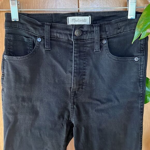 Madewell 10” High Rise Skinny Jeans Black 26 - Picture 2 of 5